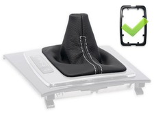 SCHALTMANSCHETTE FUR MERCEDES C207 automatik SCHALTSACK LEDER NAHT WEISS RAHMEN