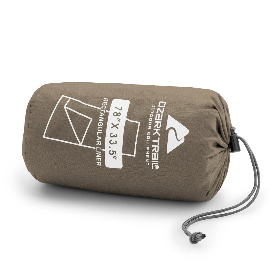 Saco de dormir Ozark Trail rectangular forro sábana beige camping 78x33,5" NUEVO Foto 4 de 4