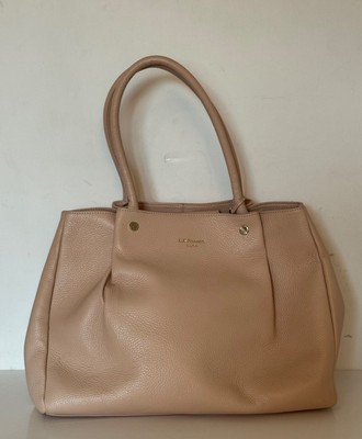Lk Bennett Leather Tote Bag Sale Peach/Pink REGAN Large Grained