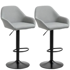 Adjustable Bar Stools, Swivel Counter Height Barstools with Footrest and Back...