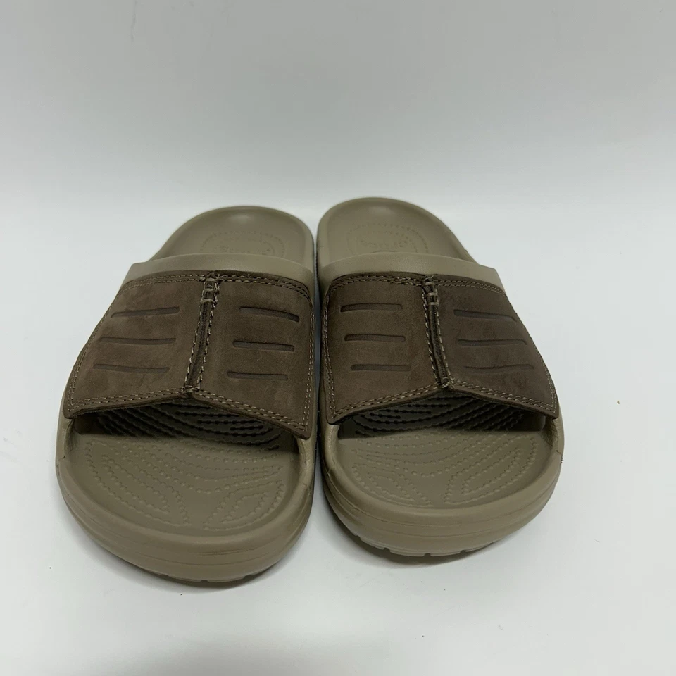 Crocs Hombre Yukon Mesa Caqui Beige/Marrón Espresso Cuero y Toboganes Sintéticos 7 Foto 2 de 4