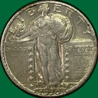 1930 Standing Liberty Quarter Almost Uncirculated AU Coin, Cleaning #40258