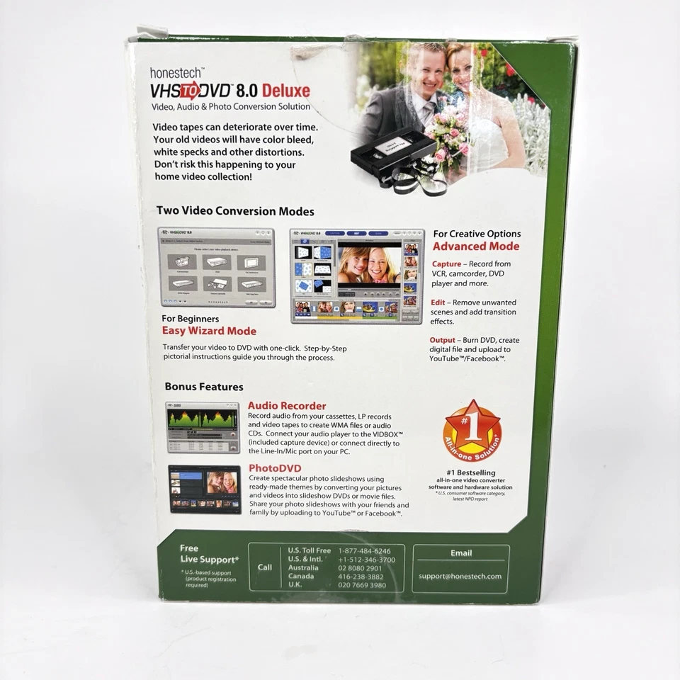 Honestech VIDBOX VHS to DVD 8.0 Deluxe Converter Video Audio Photo New Open Box - Image 3 of 4