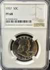 1957 Franklin Half Dollar NGC PF 68 Proof Silver!  Stunner!
