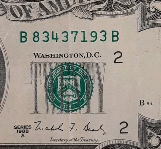 1988-A ANDREW JACKSON TWENTY DOLLAR BILL NEW YORK NEW YORK 83437193 - Image 3 of 4