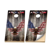 Premium Cornhole Vinyl Wraps - 3M Decal - Freedom American Eagle Patriotic