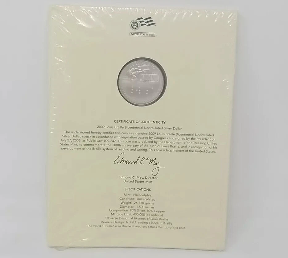 2009 United States Mint Braille Education Set in Sealed OGP #0945 - Image 3 of 4