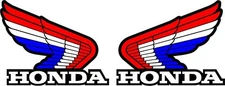 #p398 (2) 3.2" x 2.5" Honda Racing GROM Vintage Tank Wings Team Decal Sticker
