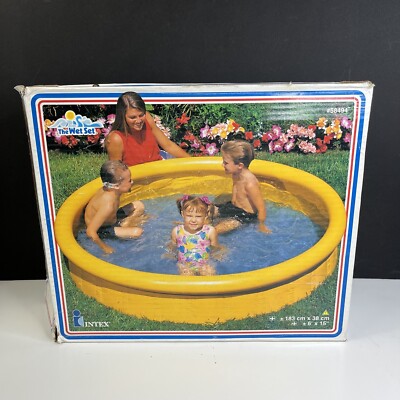 VTG 1998 Intex The Wet Set Inflatable Kid Pool 72  Diameter 15  High NEVER USED