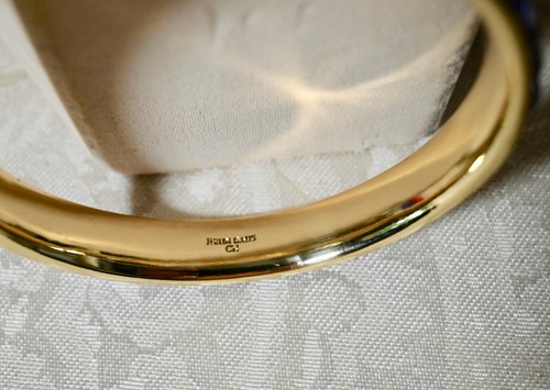 New $80 HEIDI DAUS Beautiful Baguette Crystal Bangle Bracelet Violet M/L - Picture 4 of 5