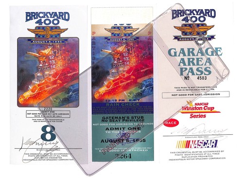 1995 Brickyard Participant Ticket Stub / Pass w/ Lanyard- The Ron Burton Estate - Picture 3 of 3