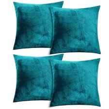 Crushed Cushion Covers or Velvet Cushions 18 x 18 Set of 2 or 4 Bed Sofa Pillows
