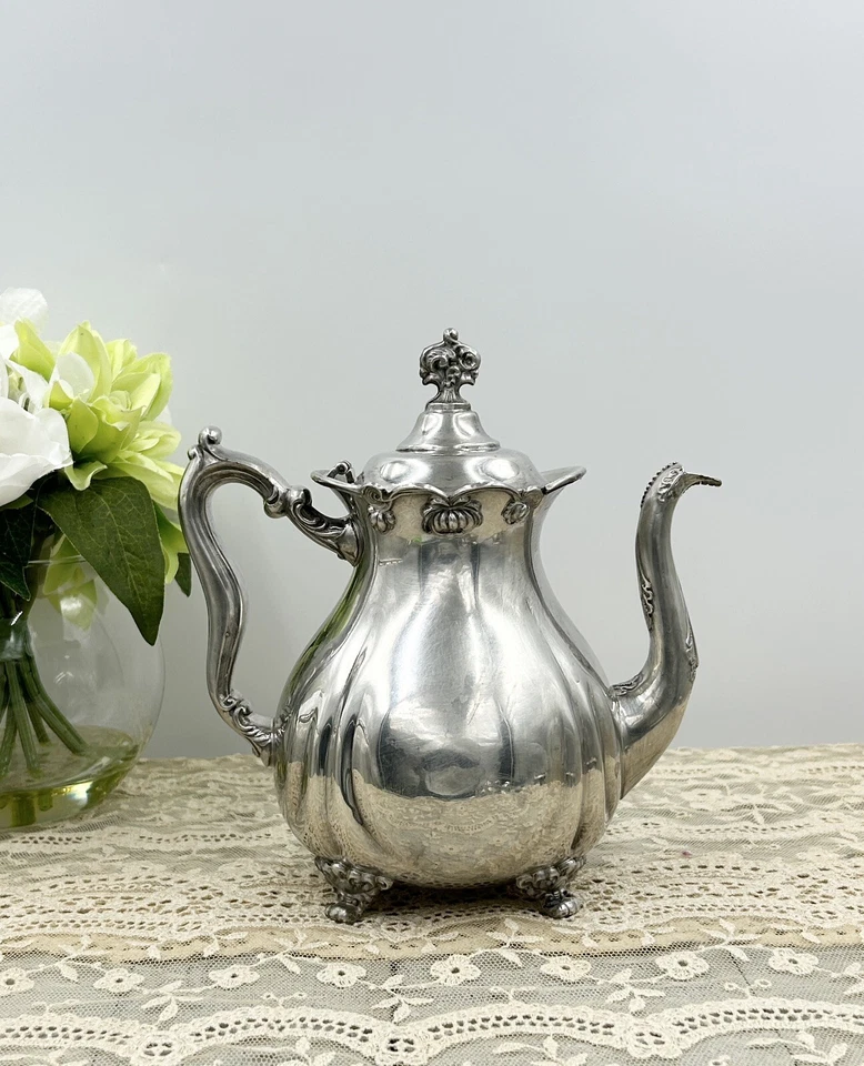 19th C. MERMOD JACCARD CO. St. Louis-Quadruple SILVERPLATE Conjunto de Chá-5 Peças-#557 - Imagem 3 de 4