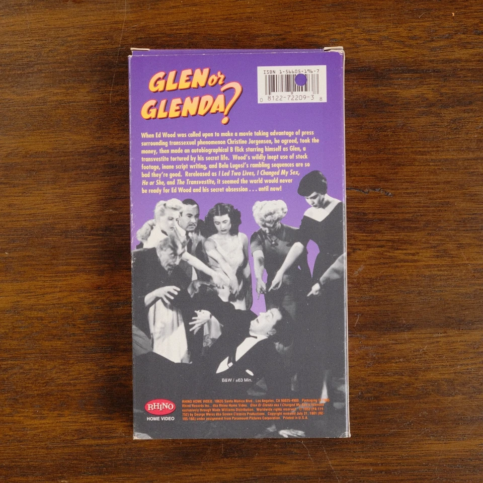 Glen or Glenda? (1953) - VHS Drama - Ed Wood - NEAR PERFECT CONDITION Foto 3 de 4