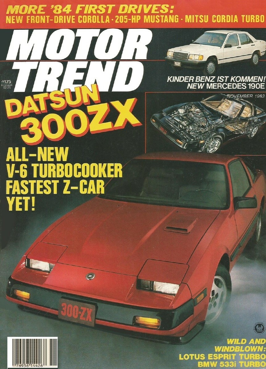 MOTOR TREND 1983 NOV - ESPRIT, MUSTANG GT, ZX-TURBO | eBay