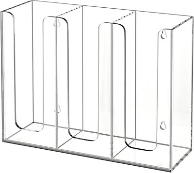 Acrylic Cup and Lid Holder, 3 Compartments, Disposable Coffee Cup Dispenser