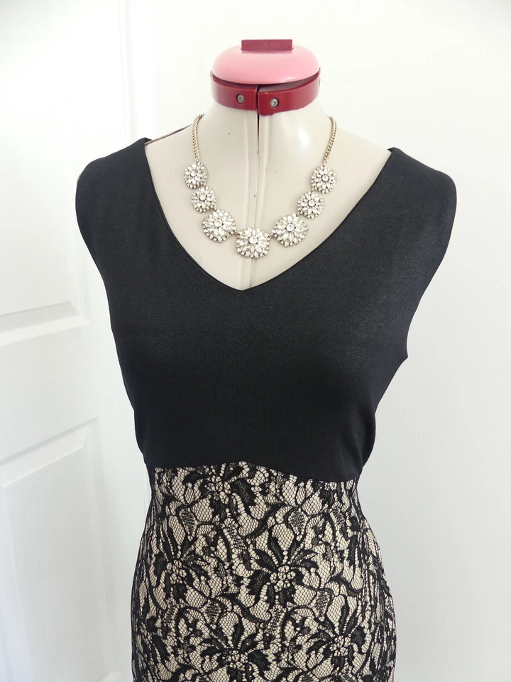 TS THREE SEASONS Black Lace DRESS Size UK 12 Aus 14 NWT Cocktail New Years Eve - image 3 of 4