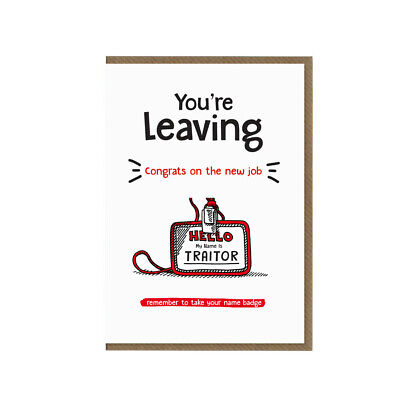 Traitor Definition Card - Humorous Coworker Leaving Card - New Job Card -  Naughty Card For Him Her - Card For Coworker