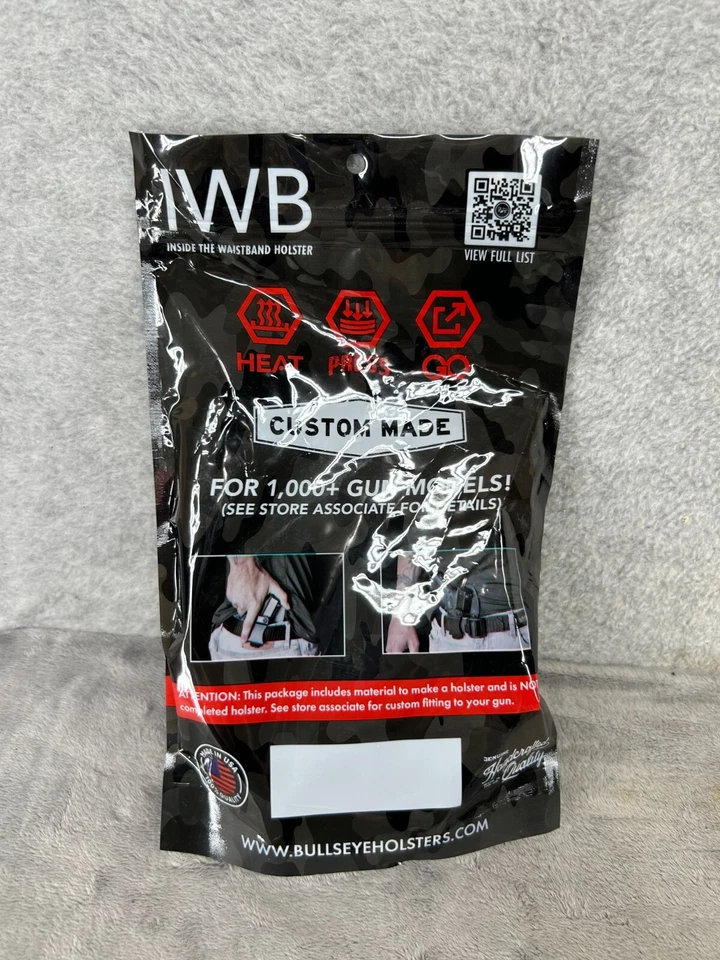 Kit de fundas Bullseye IWB medianas para diestros prensa de calor moldeada - carbono Foto 2 de 4