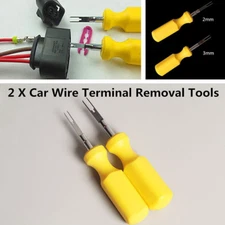 2 PCs 2+3mm Car Terminal Removal Tool Kit Wiring Connector Pin Release Puller