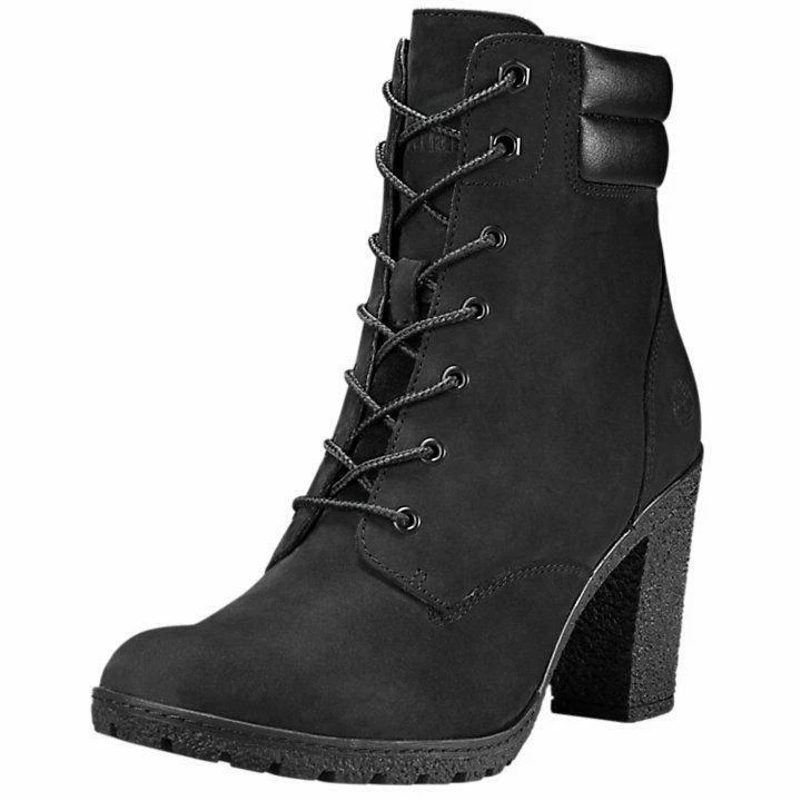 Black timberland high heel boots cheap