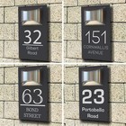 Personalised House Number plate House Signs Bright LED Solar Light Door Signs