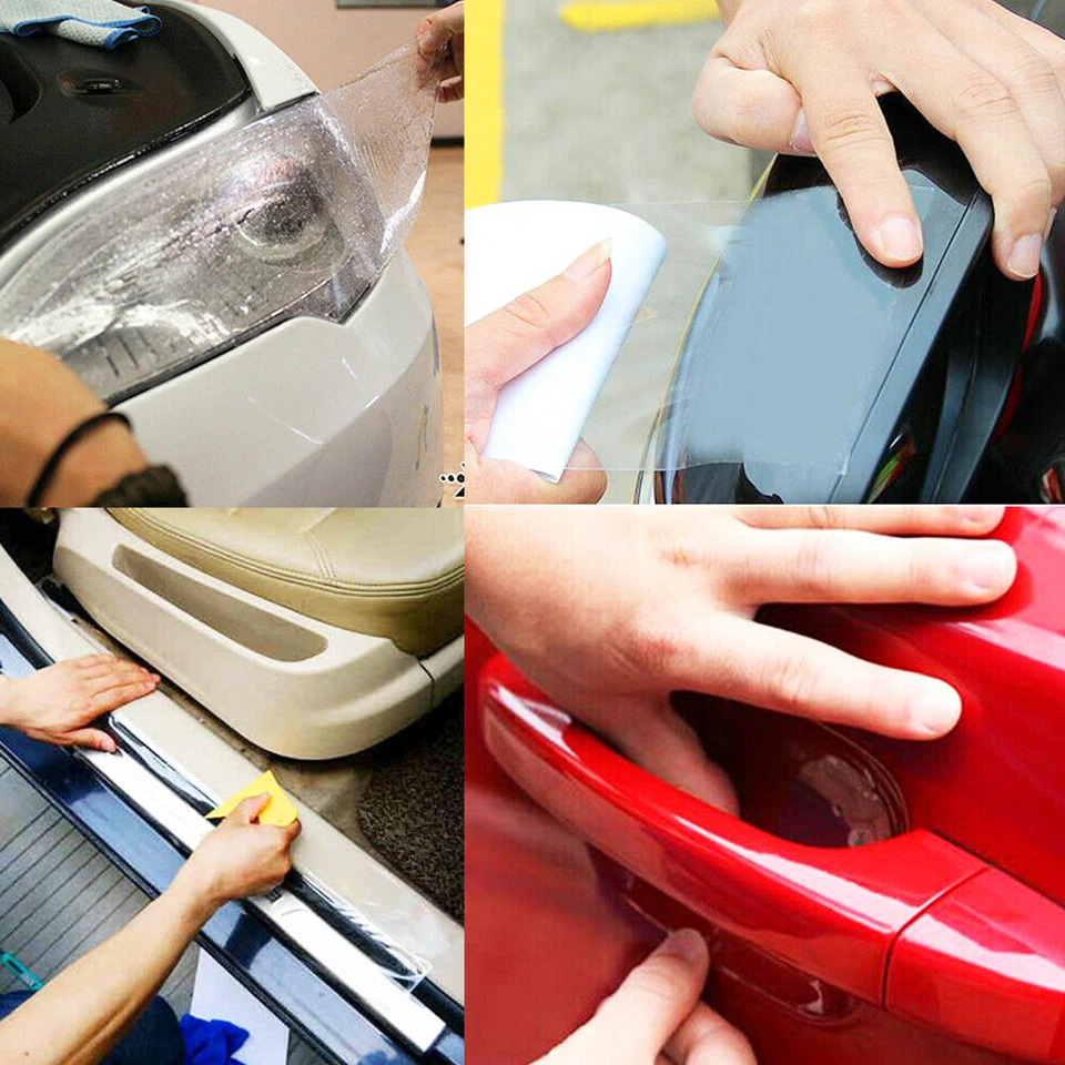 Película adhesiva de vinilo transparente antiarañazos para cuerpo de parachoques de faros Foto 3 de 4