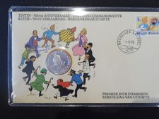 TINTIN 50° ANNIVERSAIRE 1ER JOUR MEDAILLE  50 €  TINTIN 1979  NEUVE  TRES RARE !