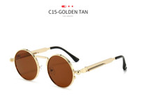 Retro Round Steampunk Sunglasses John Lennon Style UV400 Metal Circle Glasses