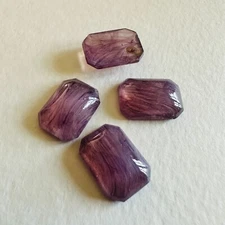 AM1217 Vintage glass cabochons 18x13mm octagon amethyst "flawed" unfoiled (4)
