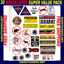 BRICKLAYER, 30 Assorted bricklayer stickers value pack SH-10