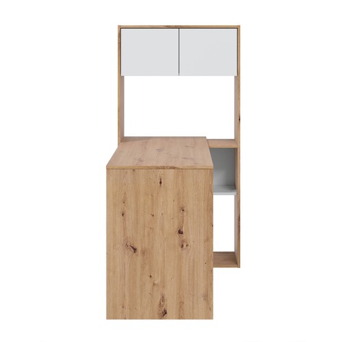 Escritorio - Estantería, separador de ambientes, Blanco Artik - Roble Nodi, Duo - Imagen 7 de 13