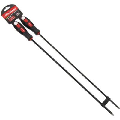 Neilsen 2-teiliges PH2 & Flachkopf extra langes Schraubendreher-Set 450 mm mit magnetischer Spitze