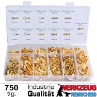 750-Tlg Kabelschuhe Kfz Flach SteckhüLse Kabel Stecker Steckverbinder Sortiment