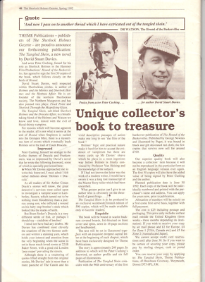 THE SHERLOCK HOLMES GAZETTE #1 (May 1991) & #4 (Spring 1992