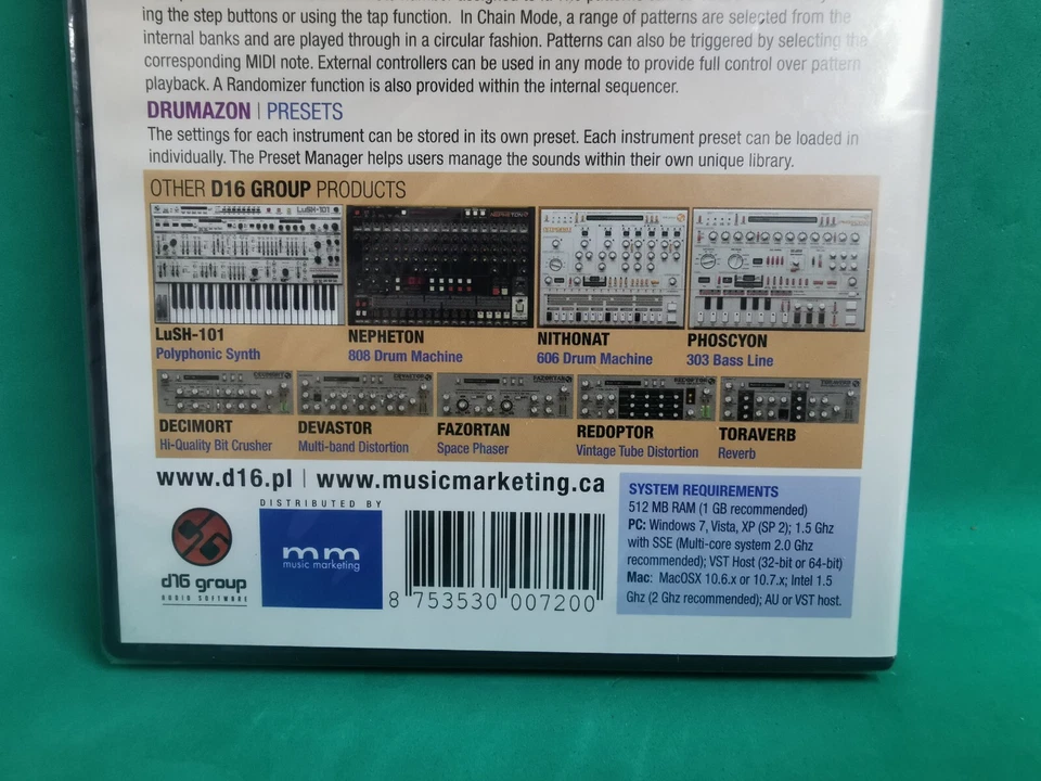 Drumazon TR909 Emulation Software by D16 Group 909 Virtual Drum Machine SEALED! - Image 3 of 4
