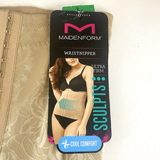Maidenform Shaper Sculpting Cool Comfort Ultra Firm Beige Women's Waistnipper L