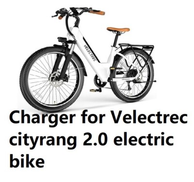  AC/DC Adapter battery Charger for velectrec cityrang 2.0 electric bike