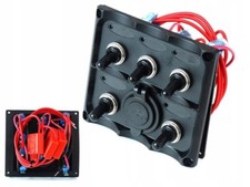 SWITCH PANEL M-10003 12V SPST/ON-OFFX5 2XUSB 3B 15A IP68