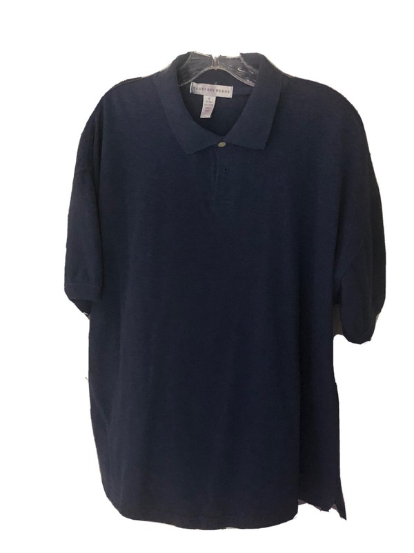 Mens Geoffrey Beene Short Sleeve Blue Cotton Polo Shirt XL