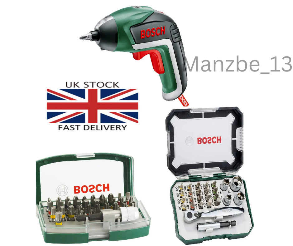 Bosch Electric Cordless Screwdriver Or 32 Piece Set Or 26 Piece Set, Choose  Item