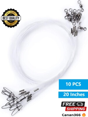 50 Lb Fluorocarbon Fishing Leader,10Pcs/20 inch Fluorocarbon Leaders Saltwater
