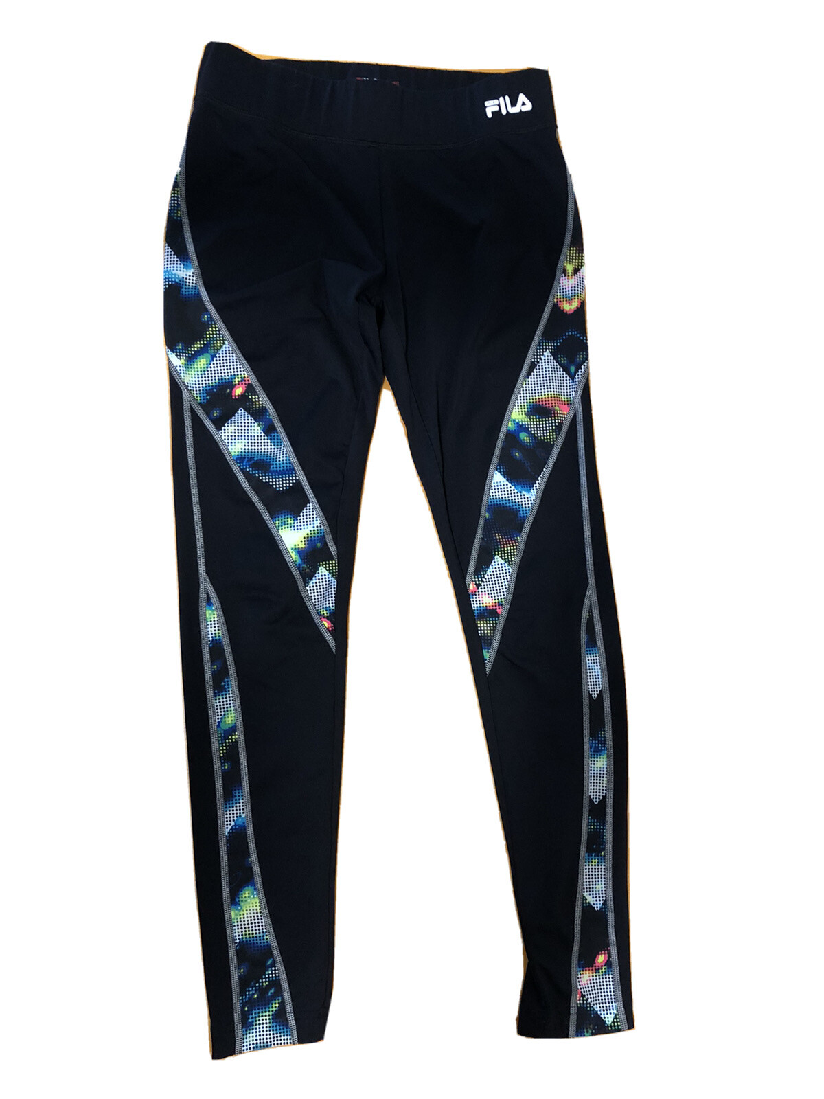 Leggings donna Sport Fila nero piccolo multicolore sportivo spandex