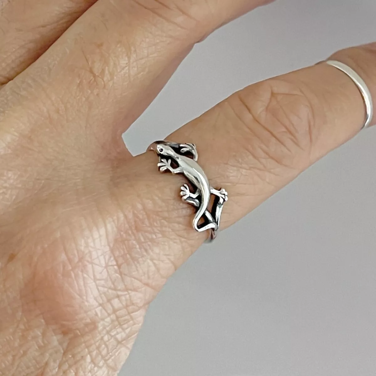 Sterling Sterling Lizard Ring Silver Ring Reptile Ring Animal Ring Gecko