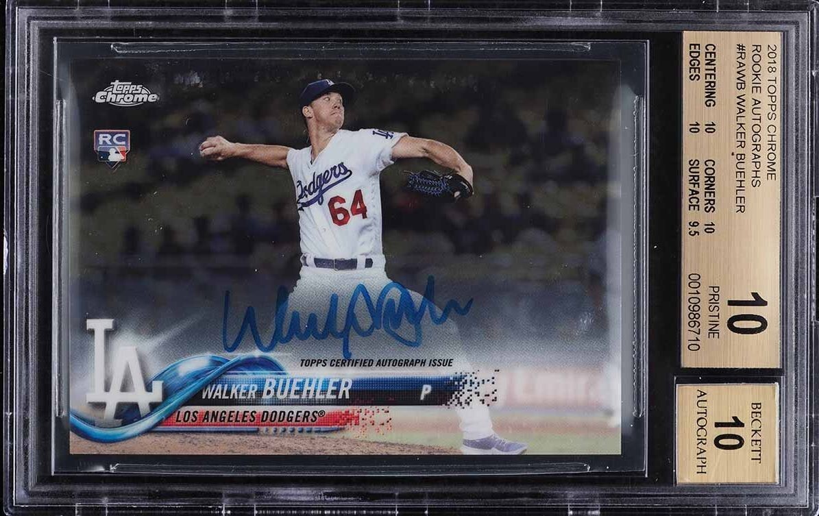 2018 Topps Chrome Rookie Autographs #RAWB Walker Buehler BGS 10/10