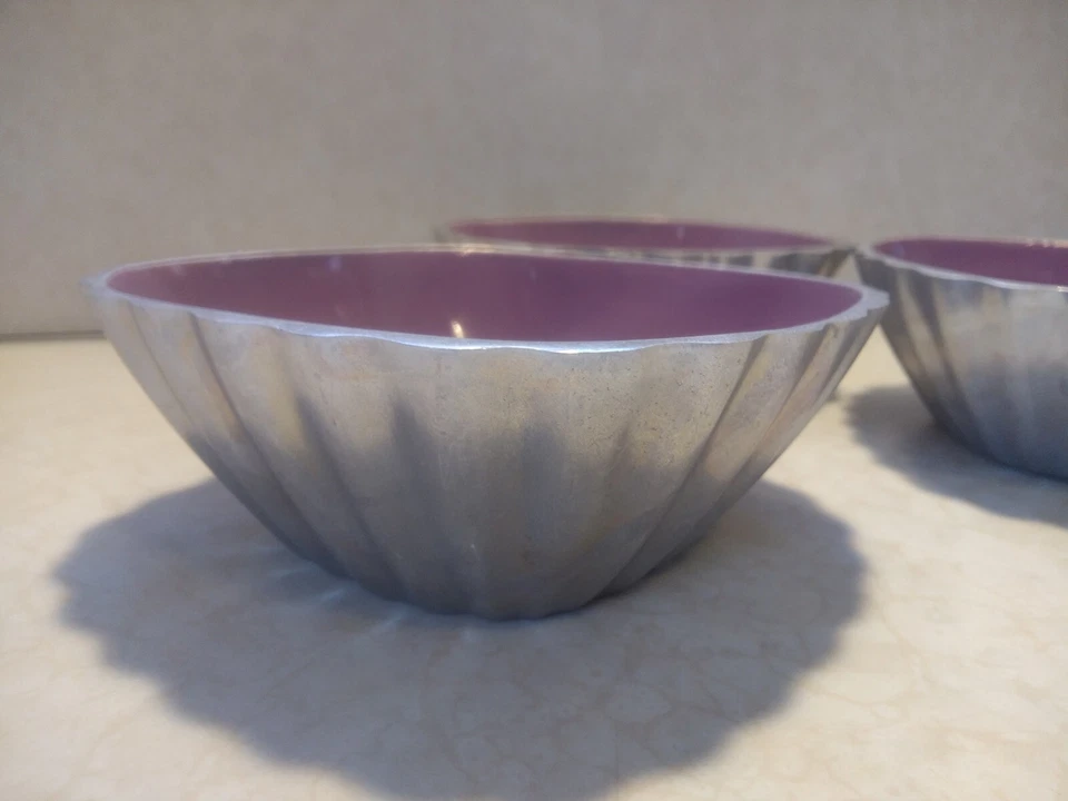 Set Of 3 Towle Silversmiths Fluted Square 5in Bowls,Purple - Изображение 4 из 4