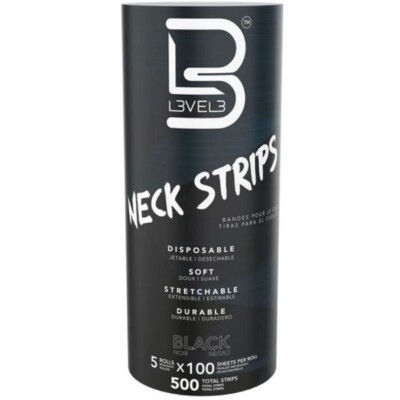 Level 3 Neck Strips Disposable Soft Stretchable Durable Black 500 Strips NEW