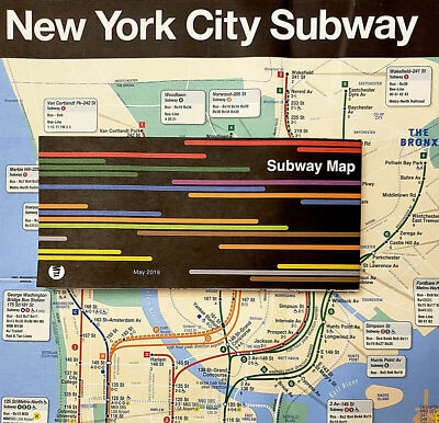 Offcial New York City MTA Transit NYC Subway Train Railroad Map 2024 Older Style