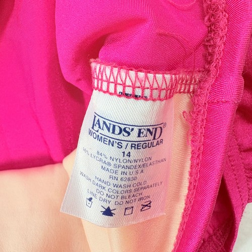 Lands End Women's Two Piece Tankini Swimsuit Size 14 Neon Pink Beach Bright Fun - Picture 9 of 10