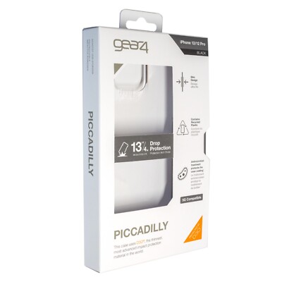Gear4 Piccadilly Drop Schutzhülle für iPhone 12/12 Pro - klar/schwarz